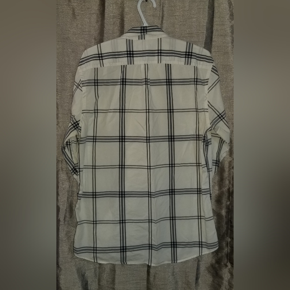 Gap Slim Fit Long Sleeve Cotton Poplin Big Window Check Button Down Size Large - Picture 3 of 15